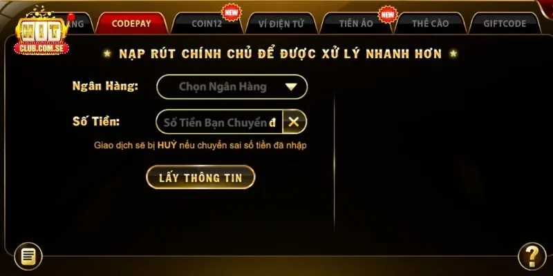 Các phương thức nạp tiền HITCLUB phổ biến hiện nay
